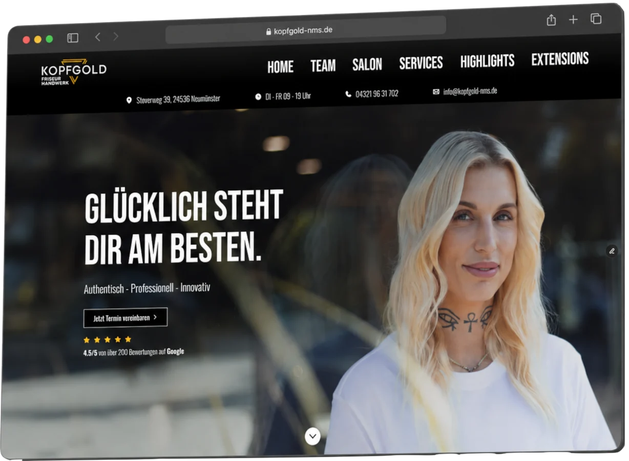 Mockup der umgesetzten Webseite auf Desktop und Smartphone