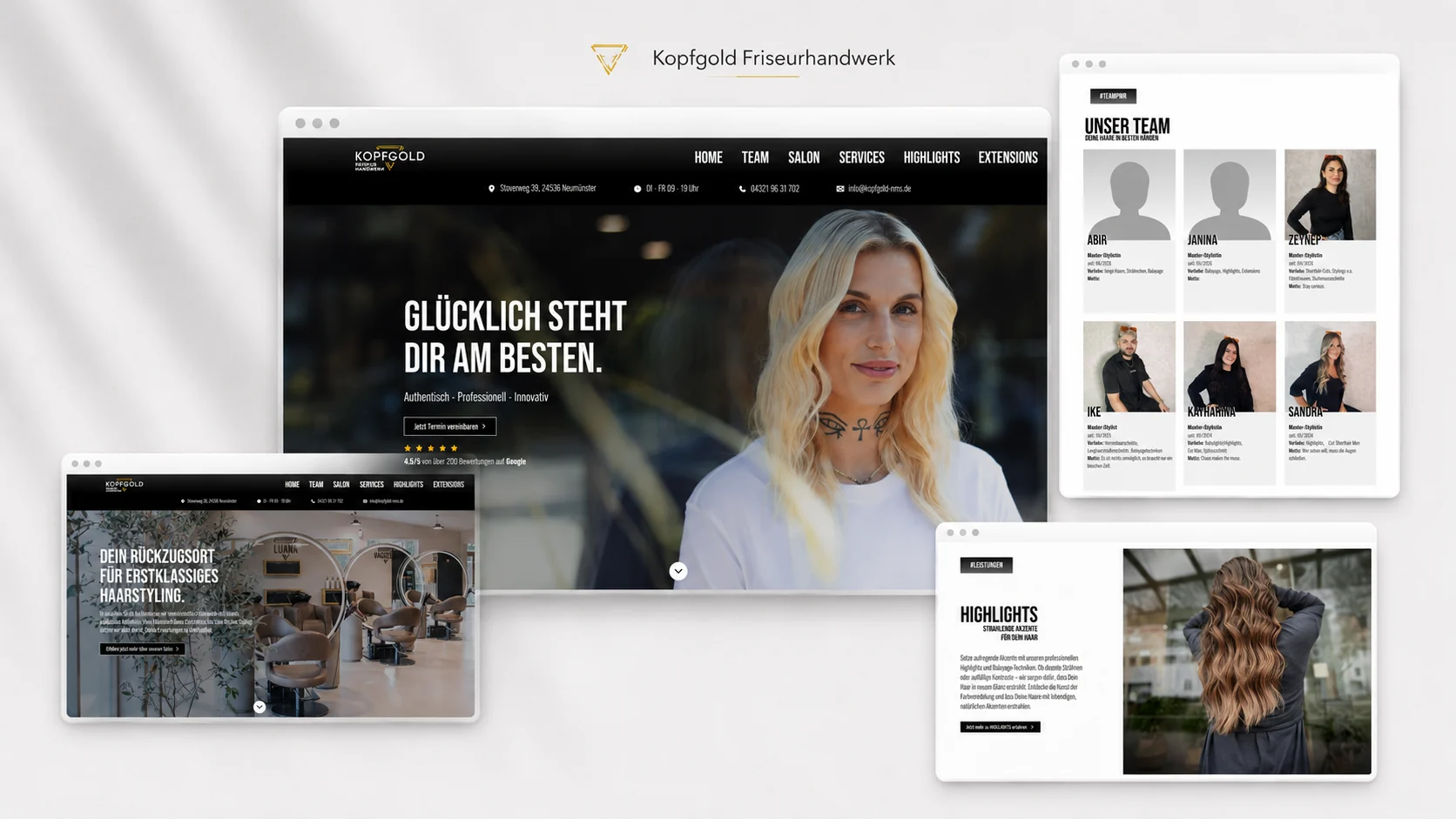 Mockup der neuen Startseite von Kopfgold